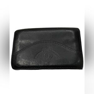 Ghurka vintage black leather unisex card holder with 2 pockets. YY
